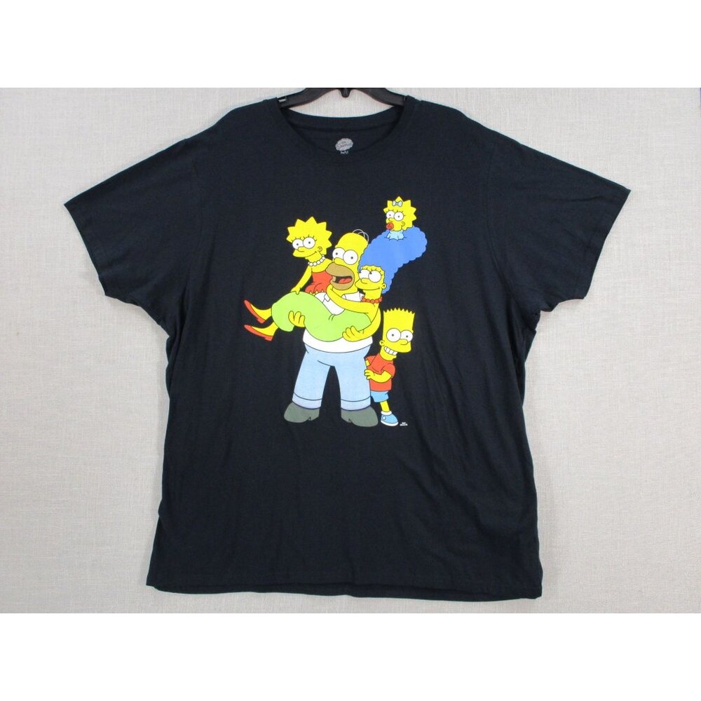 The Simpsons Family Graphic Tv Show T‎ Shirt Black Cotton XL
